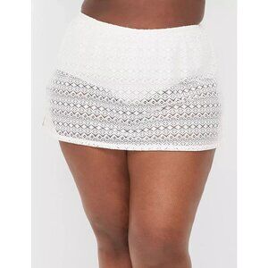 Lane Bryant Cacique Crochet Side Slit Swim Skirt 16